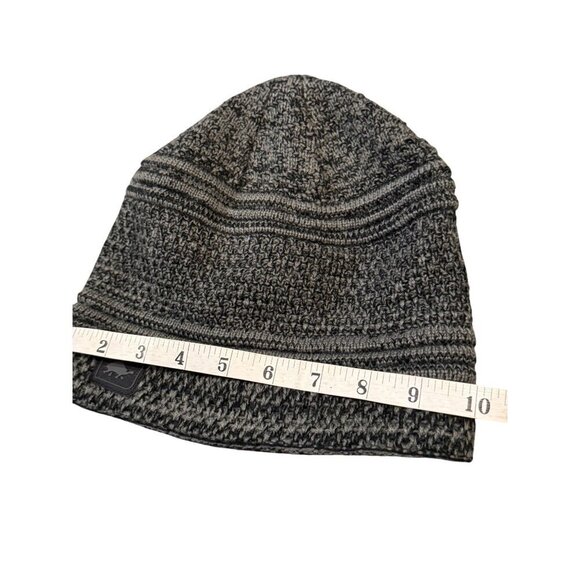 Turtle Fur Gray & Black Striped Acrylic & Polyester Beanie Unisex One Size - Picture 4 of 6